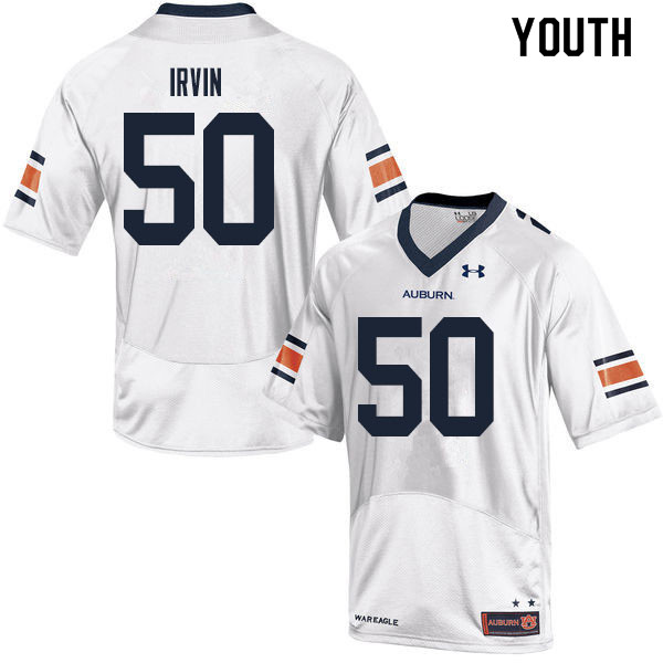 Youth #50 Jalil Irvin Auburn Tigers College Football Jerseys Sale-White
